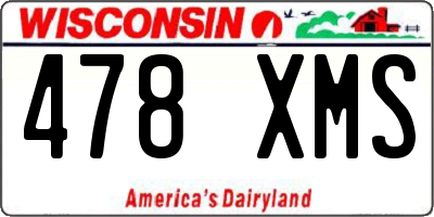 WI license plate 478XMS