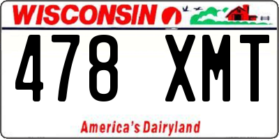 WI license plate 478XMT