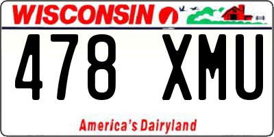 WI license plate 478XMU