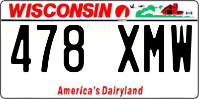 WI license plate 478XMW