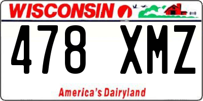 WI license plate 478XMZ