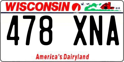 WI license plate 478XNA