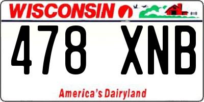 WI license plate 478XNB
