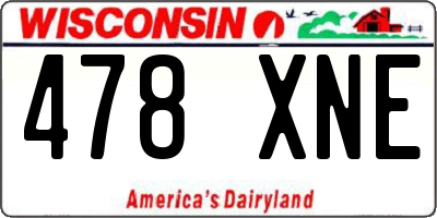 WI license plate 478XNE