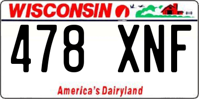 WI license plate 478XNF