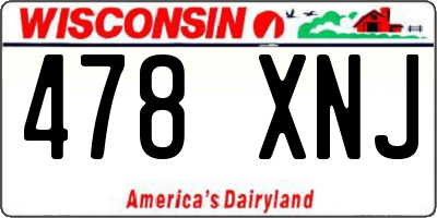 WI license plate 478XNJ
