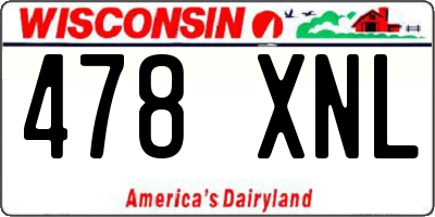 WI license plate 478XNL