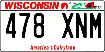 WI license plate 478XNM