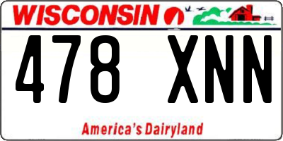 WI license plate 478XNN