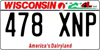 WI license plate 478XNP