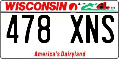 WI license plate 478XNS