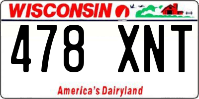 WI license plate 478XNT