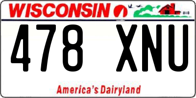 WI license plate 478XNU