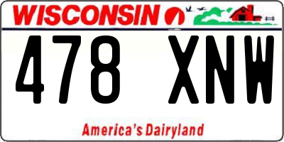 WI license plate 478XNW