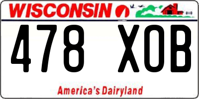 WI license plate 478XOB