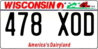 WI license plate 478XOD
