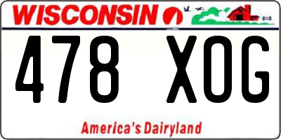WI license plate 478XOG