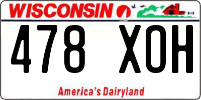 WI license plate 478XOH