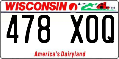 WI license plate 478XOQ