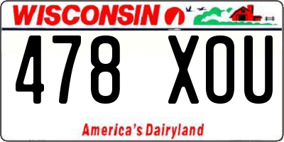 WI license plate 478XOU