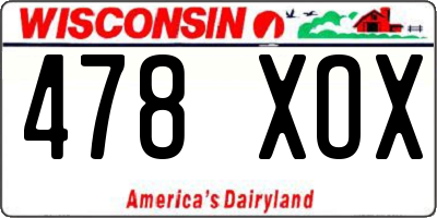 WI license plate 478XOX
