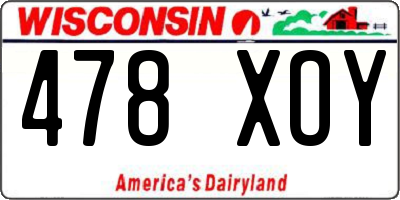 WI license plate 478XOY