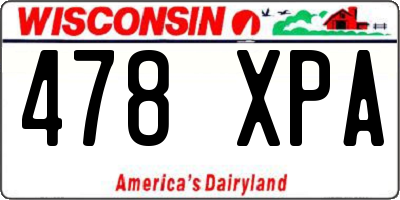 WI license plate 478XPA