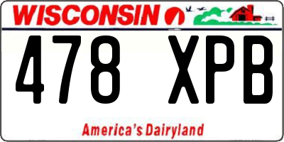 WI license plate 478XPB
