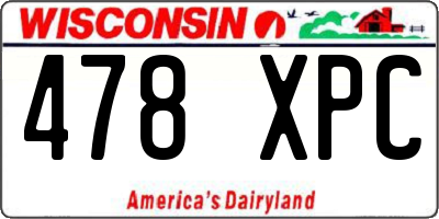 WI license plate 478XPC