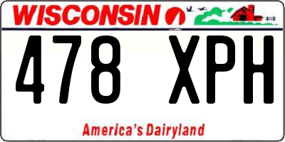 WI license plate 478XPH