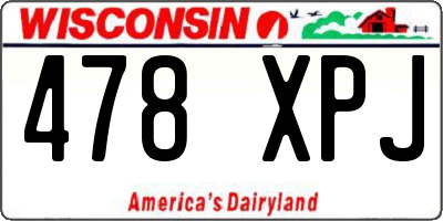 WI license plate 478XPJ