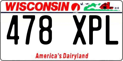 WI license plate 478XPL