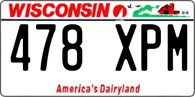 WI license plate 478XPM