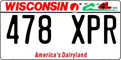 WI license plate 478XPR