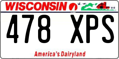 WI license plate 478XPS