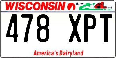 WI license plate 478XPT