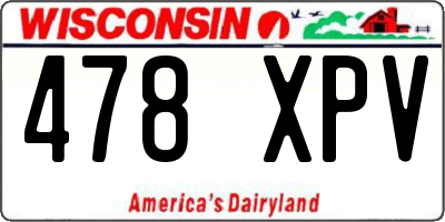 WI license plate 478XPV