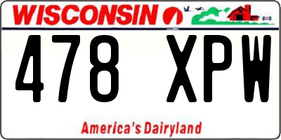 WI license plate 478XPW