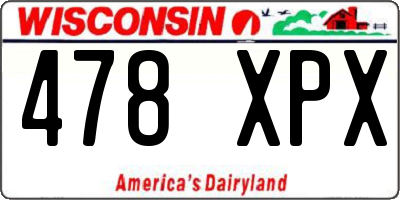 WI license plate 478XPX