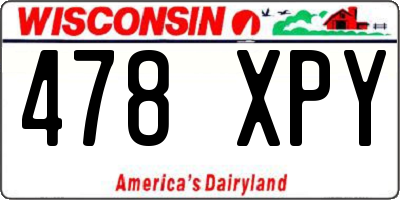 WI license plate 478XPY