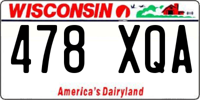 WI license plate 478XQA