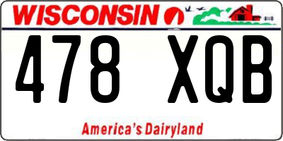 WI license plate 478XQB