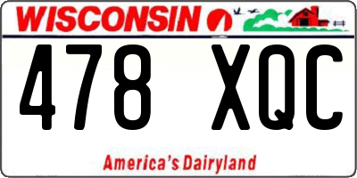 WI license plate 478XQC