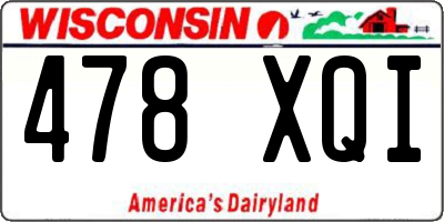 WI license plate 478XQI
