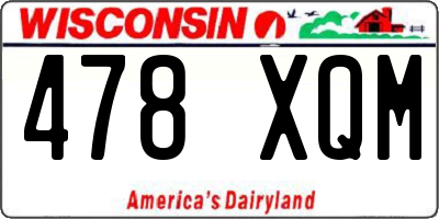 WI license plate 478XQM
