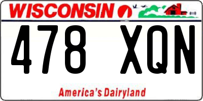 WI license plate 478XQN