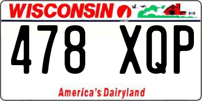 WI license plate 478XQP