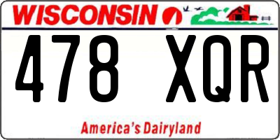 WI license plate 478XQR
