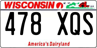 WI license plate 478XQS