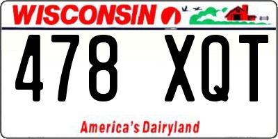 WI license plate 478XQT